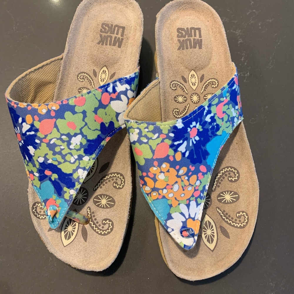 Muk Luks Colorful Floral Sandals